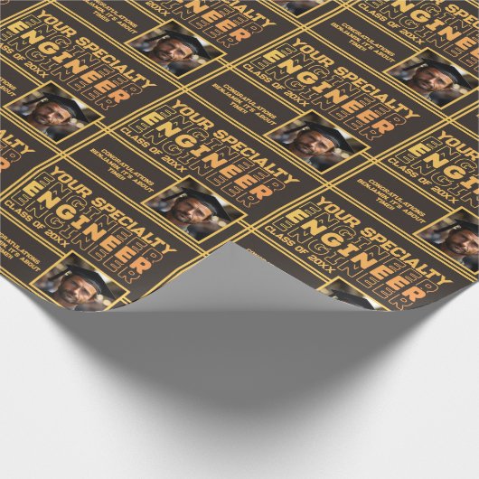 Gepersonaliseerde Engineering Naam Afstuderen Jaar Cadeaupapier (Hoek)