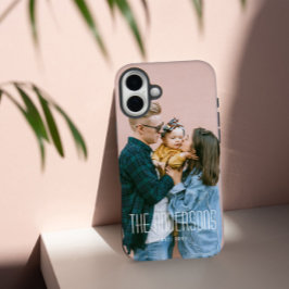 Gepersonaliseerde enkele foto en naam iPhone 16 plus hoesje