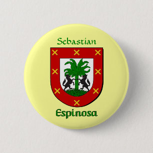 Gepersonaliseerde Espinosa historische schild Ronde Button 5,7 Cm