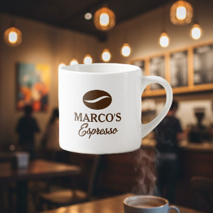 Gepersonaliseerde espressokop met koffieboon logo espresso kop