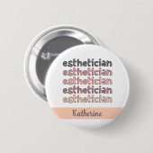 Gepersonaliseerde estheticiste Cosmetoloog Beautic Ronde Button 5,7 Cm (Voorkant /achterkant)