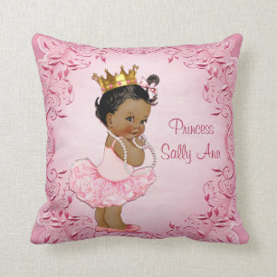 Gepersonaliseerde Etnische prinses Ballerina Pink Kussen
