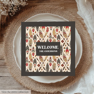 Gepersonaliseerde etnische servetten Classic Boho
