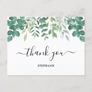 Gepersonaliseerde Eucalyptus Greenery Dank u Briefkaart