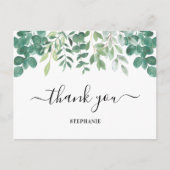 Gepersonaliseerde Eucalyptus Greenery Dank u Briefkaart (Voorkant)