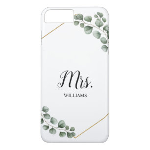 Gepersonaliseerde Eucalyptus Greenery mevrouw Brid iPhone 8 Plus / 7 Plus Hoesje