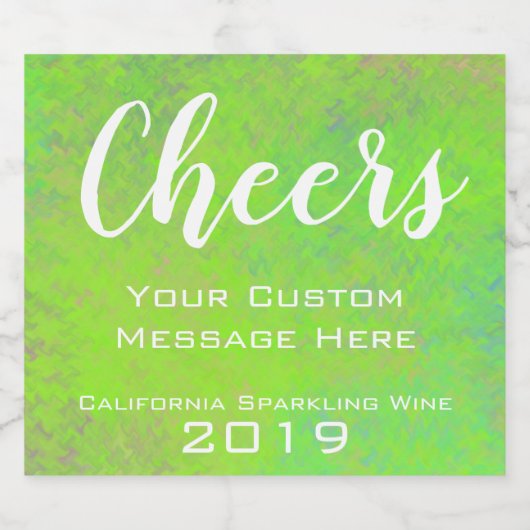 Gepersonaliseerde evenementengroene gemarmerde kun sparkling wijnetiket (Enkel label)