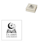 Gepersonaliseerde Ex Libris met een boek en sterre Rubberstempel (Gestempeld)