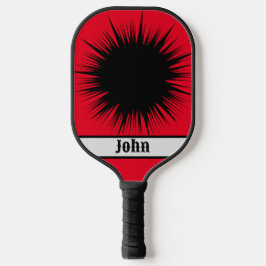 Gepersonaliseerde explosie rood & zwart pickleball paddle
