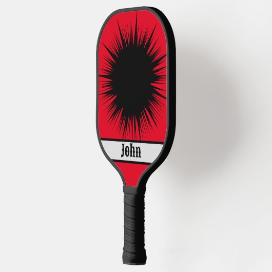 Gepersonaliseerde explosie rood & zwart pickleball paddle (Links)