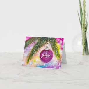 Gepersonaliseerde FA LA LA Vakantie Ornament Groet Kaart