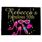 GEPERSONALISEERDE FABULOUS 50TH GIFT BAG LARGE CADEAUZAKJE (Achterkant)