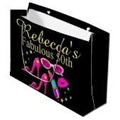 GEPERSONALISEERDE FABULOUS 50TH GIFT BAG LARGE CADEAUZAKJE (Voorkant Gekanteld)