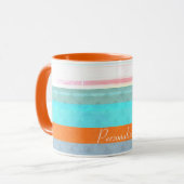 Gepersonaliseerde Faded & Weathered Stripes Mok (Voorkant links)