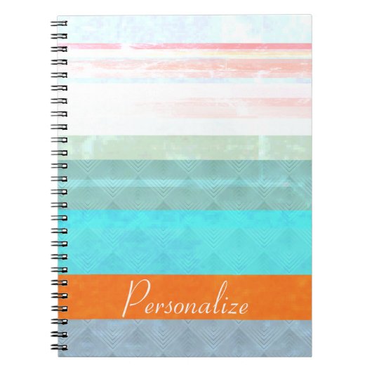 Gepersonaliseerde Faded & Weathered Stripes Notitieboek (Voorkant)