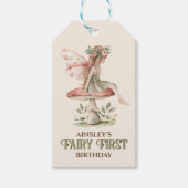 Gepersonaliseerde Fairy Eerste Roze 1e Verjaardags Cadeaulabel (Voorkant)