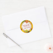 Gepersonaliseerde 'Fall Leaves Monogram Wedding St Ronde Sticker (Envelop)