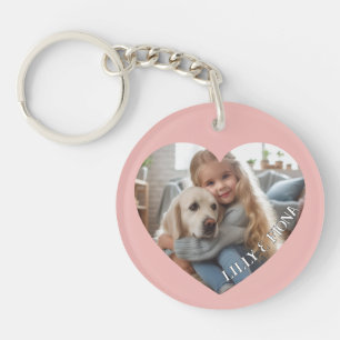 Gepersonaliseerde Familie Aangepaste Hart Foto Naa Sleutelhanger