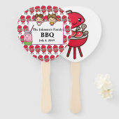 Gepersonaliseerde Familie BBQ Handwaaier (Voorkant en achterkant)