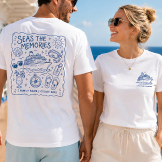 Gepersonaliseerde familie-cruisevakantie Doodle T-shirt