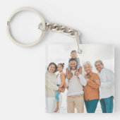 Gepersonaliseerde Familie Dubbelzijdige Twee Foto Sleutelhanger (Voorkant)