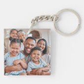 Gepersonaliseerde Familie Dubbelzijdige Twee Foto Sleutelhanger (Achterkant)