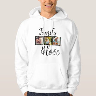 Gepersonaliseerde familie- en liefdesfotocollage hoodie