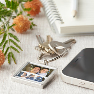 Gepersonaliseerde familie Foto van jou Pappa Quote Sleutelhanger