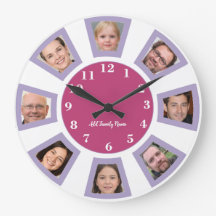 Gepersonaliseerde familie foto's klok