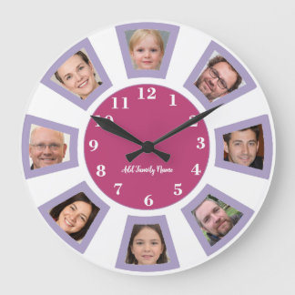 Gepersonaliseerde familie foto's klok