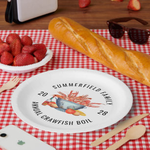 Gepersonaliseerde familie kreeftfeest Seafood Boil Papieren Bordje