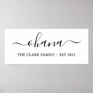 gepersonaliseerde familie ohana modern minimalisti poster