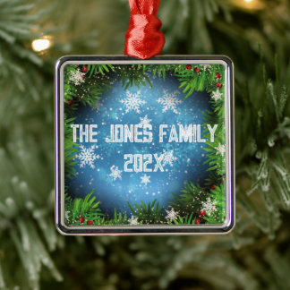 Gepersonaliseerde Familie onder de Sterren Dennebo Metalen Ornament
