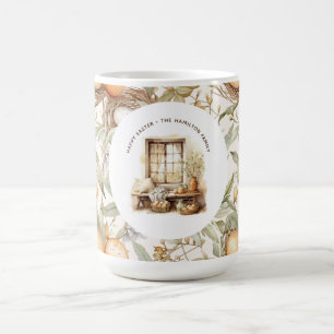 Gepersonaliseerde familie Pasen Beige Koffiemok