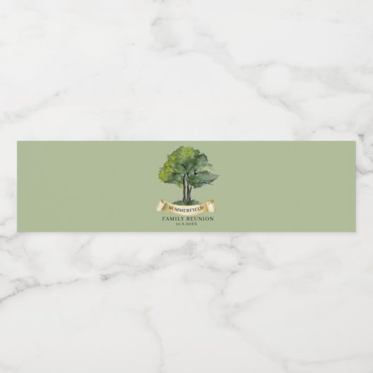 Gepersonaliseerde familie reünie genealogie boom A Waterfles Etiket (Enkel label)