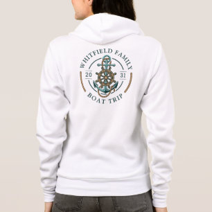 Gepersonaliseerde familie vakantie boottocht nauti hoodie
