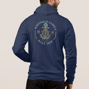 Gepersonaliseerde familie vakantie boottocht nauti hoodie