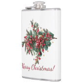 Gepersonaliseerde Familie Vrolijk Kerstontwerp Heupfles (Links)