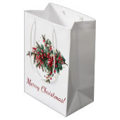 Gepersonaliseerde Familie Vrolijk Kerstontwerp Medium Cadeauzakje (Achterkant Gekanteld)