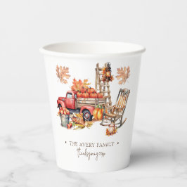 Gepersonaliseerde familie waterverf Thanksgiving Papieren Bekers