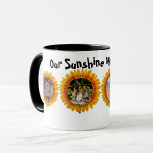 Gepersonaliseerde familie Zonnebloem Foto / tekst Mok