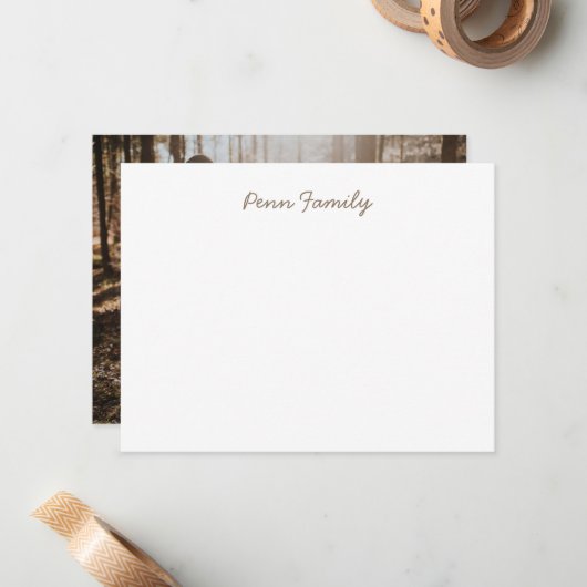 Gepersonaliseerde familieartikelen notitiekaartje (Voorkant / Achterkant in situ)