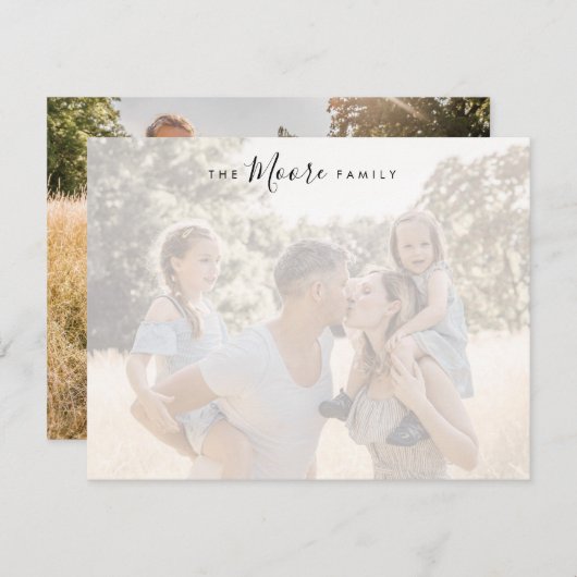 Gepersonaliseerde familieartikelen notitiekaartje (Voorkant / Achterkant)