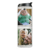 Gepersonaliseerde familieforcollage met teksten thermosbeker (Gedraaid links)