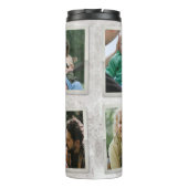 Gepersonaliseerde familieforcollage met teksten thermosbeker (Achterkant)