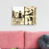 Gepersonaliseerde familiefoto collage met aangepas canvas afdruk (Insitu (Woonkamer))