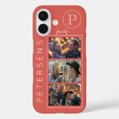 Gepersonaliseerde familiefoto collage monogram Case-Mate iPhone case (Achterkant)