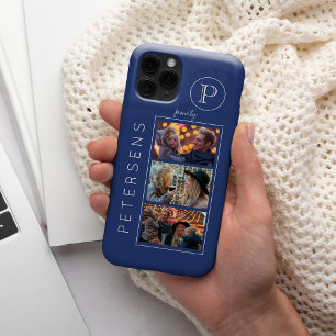 Gepersonaliseerde familiefoto collage monogram Case-Mate iPhone 14 plus hoesje