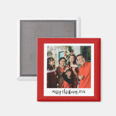 Gepersonaliseerde familiefoto gedenkwaardig kerstc magneet (Voorkant / Achterkant)