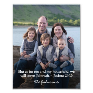 Gepersonaliseerde Familiefoto Jozua 24:15 Foto Afdruk